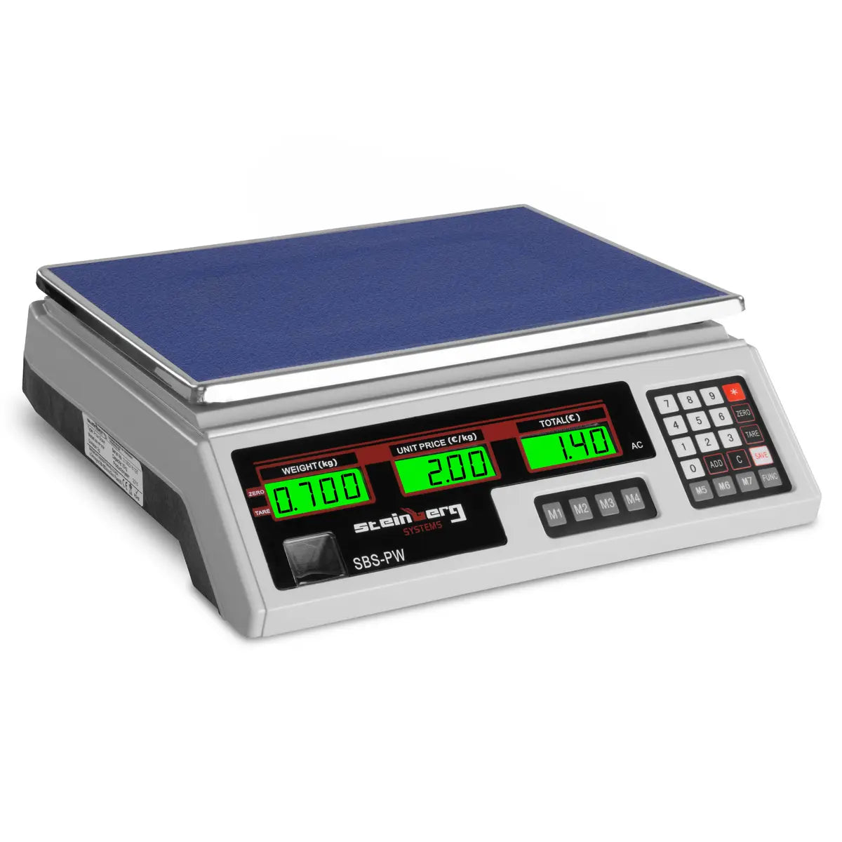 Vaga s izračunom cijene - 35 kg / 2 g - Bijela - LCD
