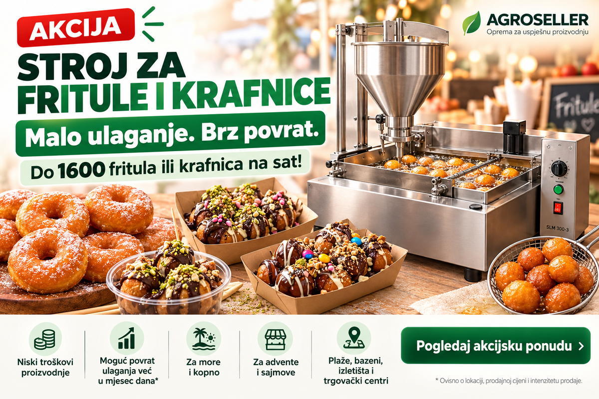Stroj za fritule i krafnice – akcijska ponuda, do 1600 komada na sat